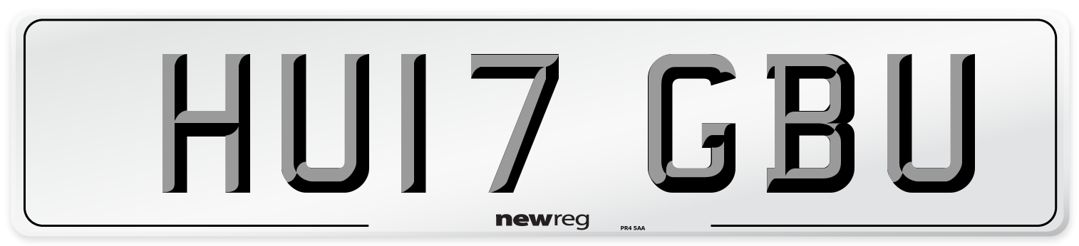 HU17 GBU Number Plate from New Reg